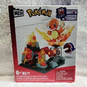 MEGA BLOKS Pokemon Charmander's Fire-Type Spin Made with Motion 81 Piece Set!!